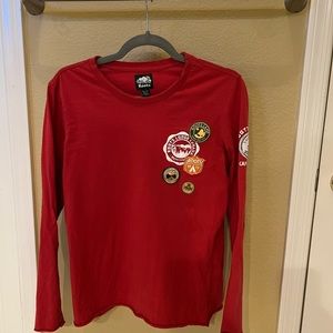 Roots Canada women’s red long sleeve t-shirt in excellent condition